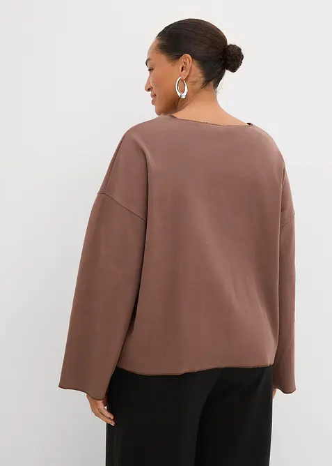 Langermet topp i ribbemateriale, bonprix