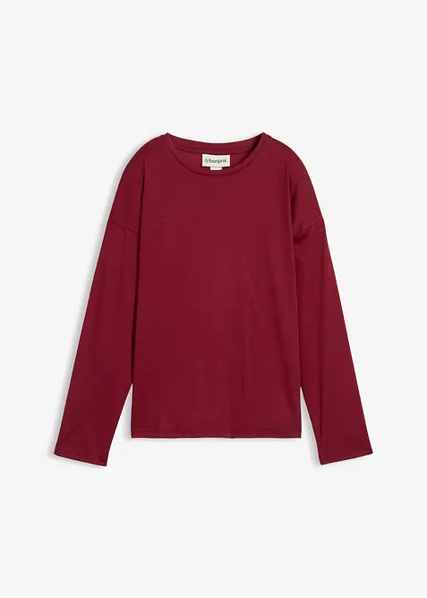 Langermet topp med silke, bonprix