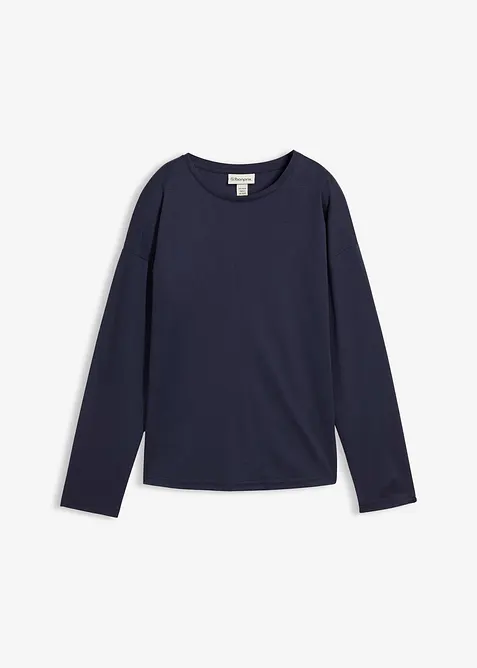 Langermet topp med silke, bonprix