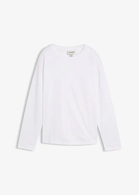 Langermet topp med silke, bonprix