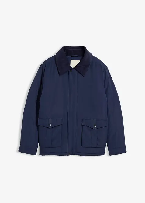 Vattert vinterjakke  med kordfløyelskrage, bonprix