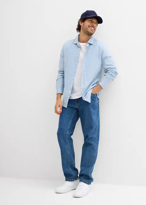 Skjorte i fin flanell av 100% bomull, Slim Fit, bonprix