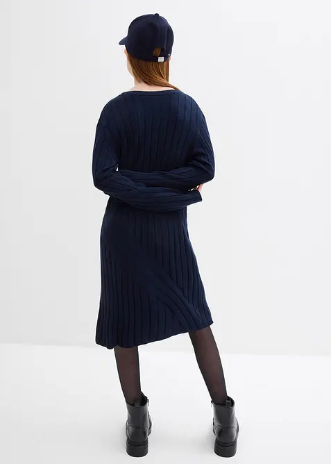 Strikket kjole i myk viskosemiks, bonprix