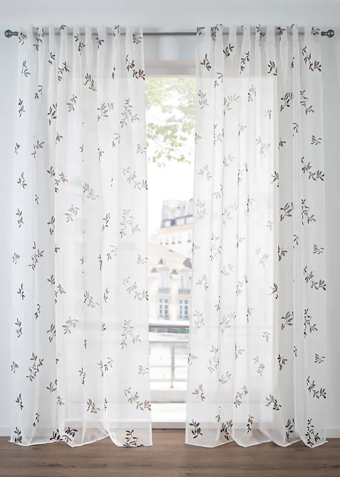 Gardin med mistelteinmønster (1-pack), bonprix