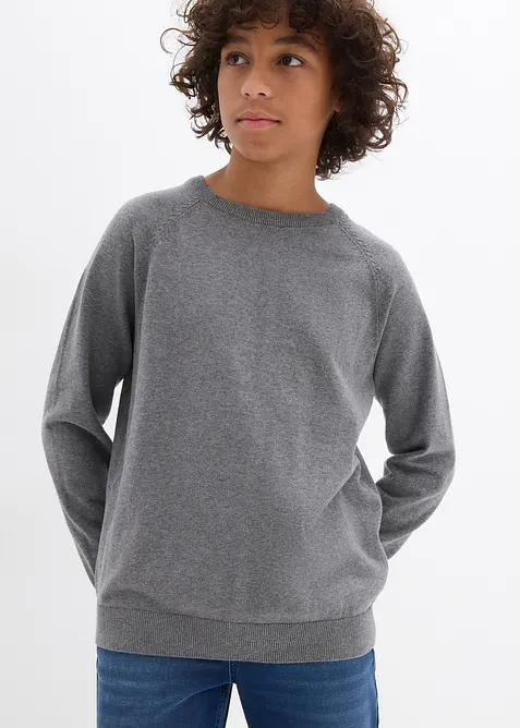 Finstrikket genser i 100% bomull (2-pack), bonprix