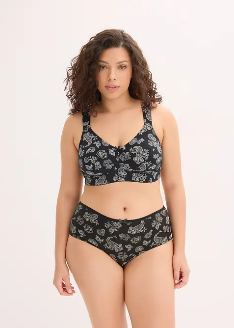 BH uten bøyle med økologisk bomull (3-pack), bonprix