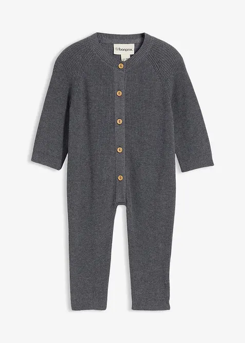 Strikket overall av 100% økologisk bomull, bonprix