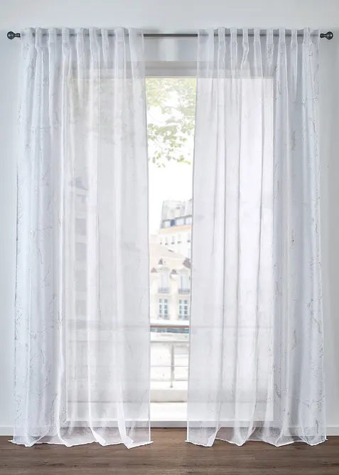 Gardin med dempet glanstrykk (1-pack), bonprix