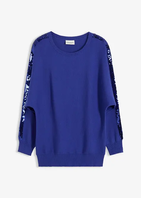 Finstrikket genser med paljetter, bonprix