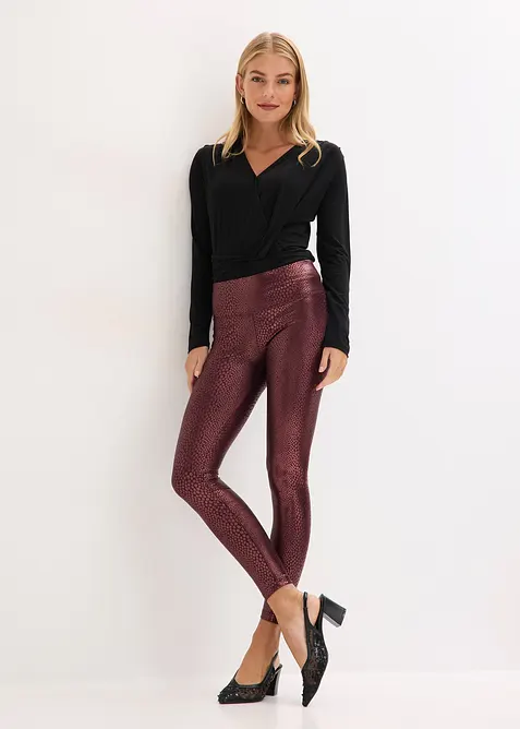 Skimrende leggings i imitert skinn, bonprix