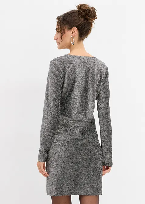 Minikjole i glittermateriale med knytebånd, bonprix