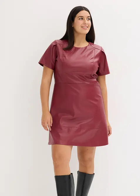 Kort kjole i imitert skinn, bonprix