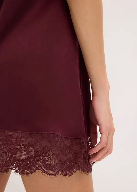 Neglisj&eacute; i sateng med fin glans, bonprix