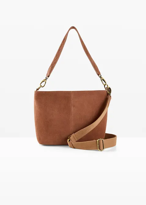 Håndveske i imitert semsket skinn, bonprix