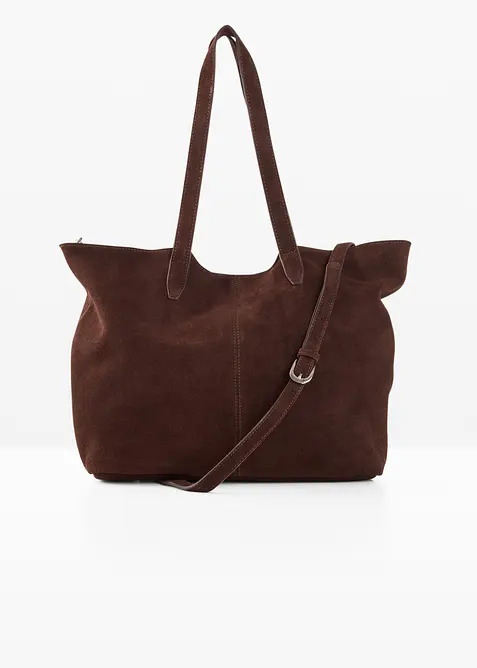 Shopper i semsket skinn, bonprix