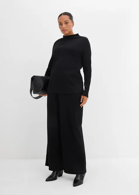 Langermet topp i ribbemateriale, bonprix