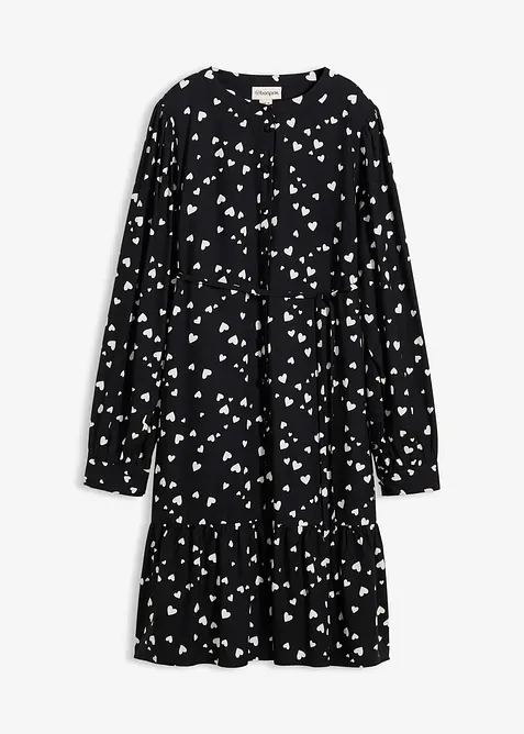 Mamma-skjortekjole i 100% viskose med hjertemønster, bonprix