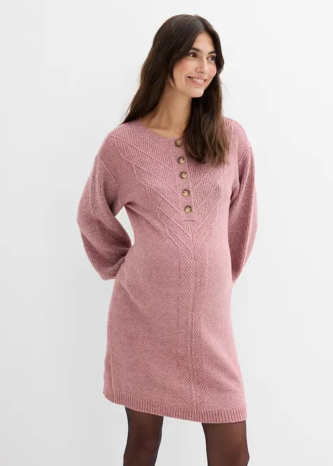 Strikket mammakjole med knappestolpe, bonprix