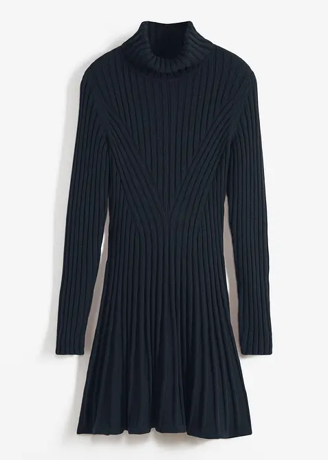 Strikkekjole med rullekrage, bonprix