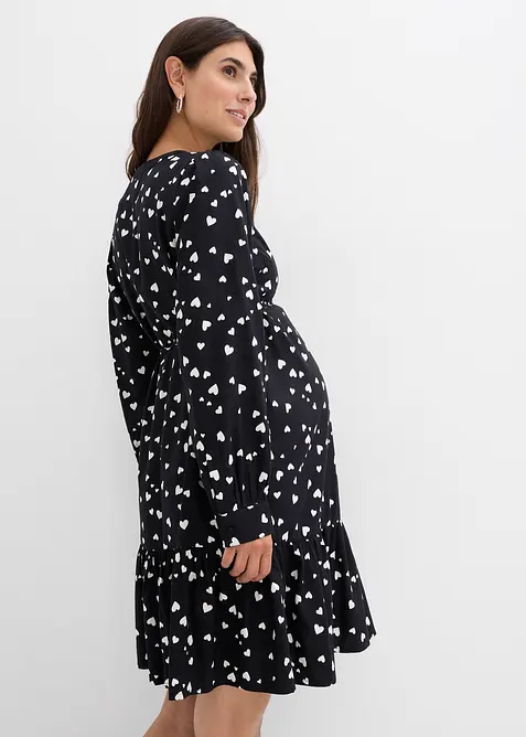 Mamma-skjortekjole i 100% viskose med hjertemønster, bonprix