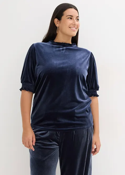 Topp i myk fløyel, bonprix