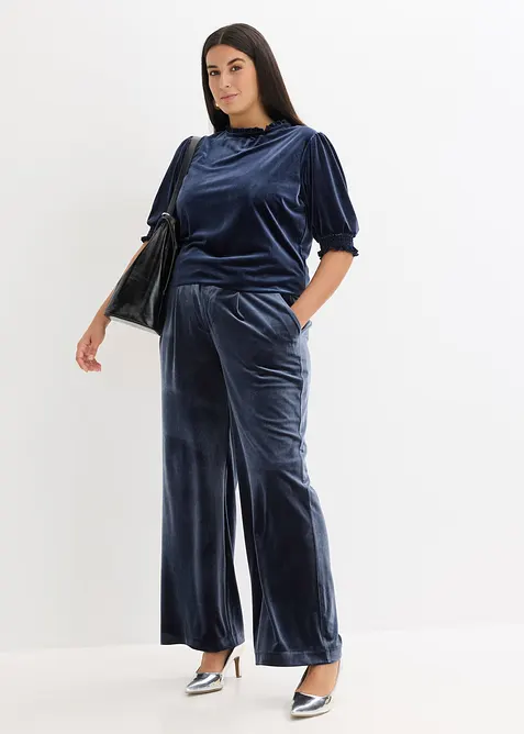 Topp i myk fløyel, bonprix