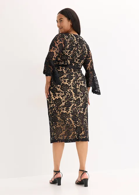 Blondekjole med satenginnfelling, bonprix