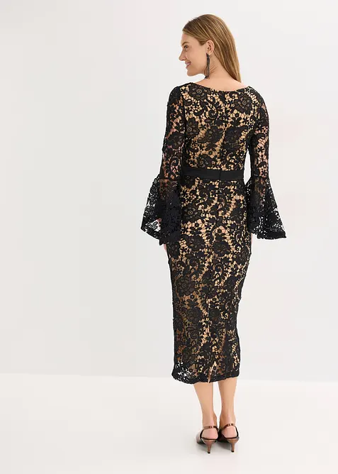 Blondekjole med satenginnfelling, bonprix