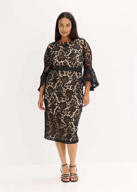 Blondekjole med satenginnfelling, bonprix