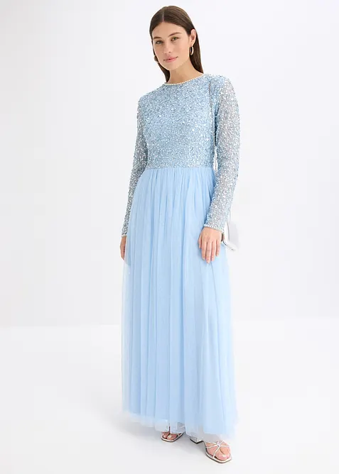 Maxikjole med paljettbroderi, bonprix