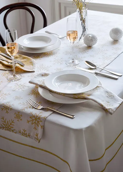 Jacquardvevde tøyservietter i økologisk bomull (2-pack), bonprix