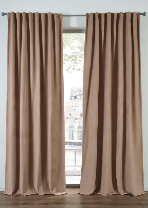 Termo-gardin med sort polarfleece på baksiden (1-pack), bonprix