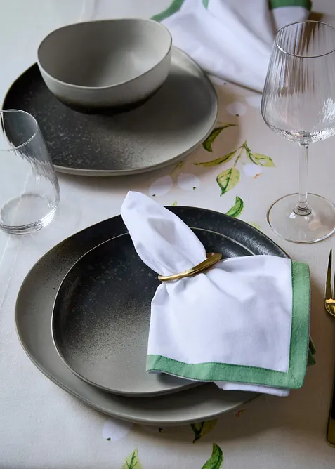 Tøyservietter i økologisk bomull (4-pack), bonprix