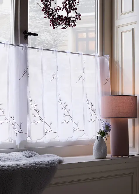 Gardinkappe med broderi, bonprix
