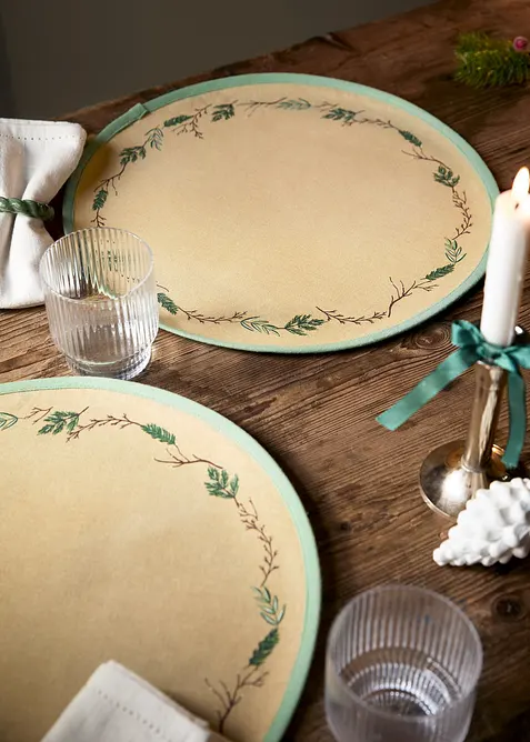 Spisebrikker i økologisk bomull (2-pack), bonprix