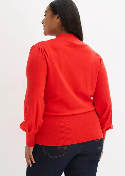 Finstrikket genser i myk viskosemiks, bonprix