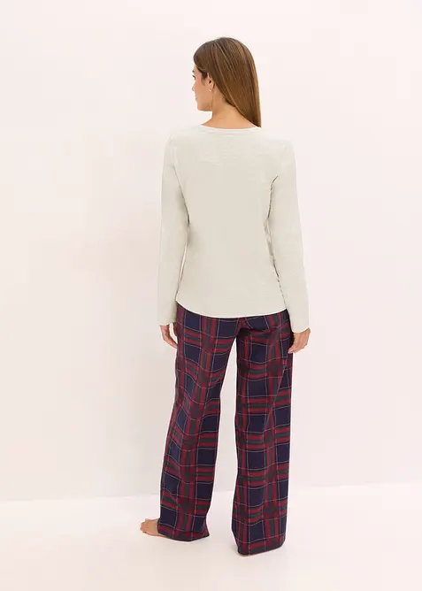Pyjamas med flanellbukse og gavepose, bonprix