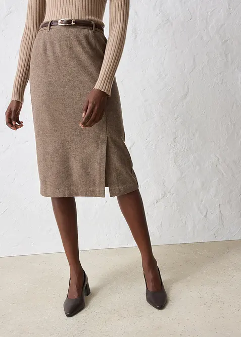 Blyantskjørt med ull, bonprix