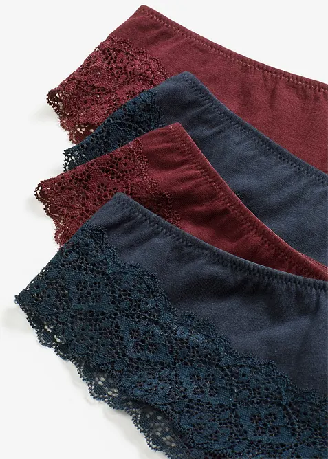 Brasiliansk truse med &oslash;kologisk bomull (4-pack), bonprix