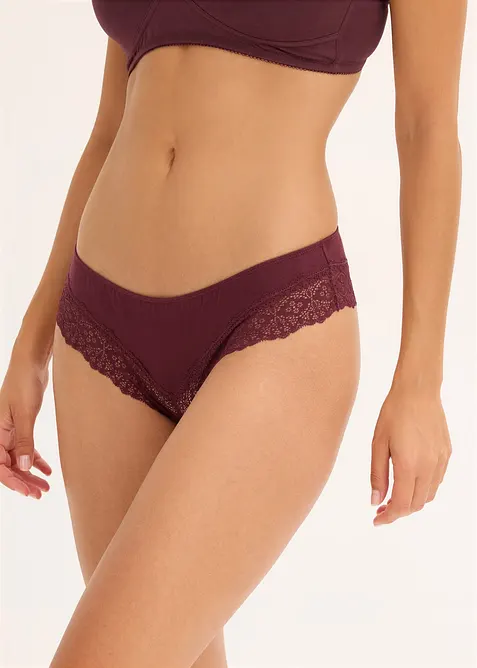 Brasiliansk truse med økologisk bomull (4-pack), bonprix