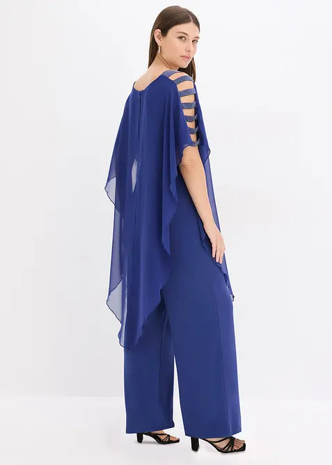 Jumpsuit med cape i lett chiffon, bonprix
