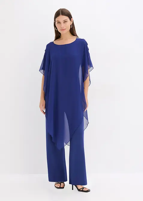Jumpsuit med cape i lett chiffon, bonprix