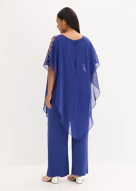 Jumpsuit med cape i lett chiffon, bonprix
