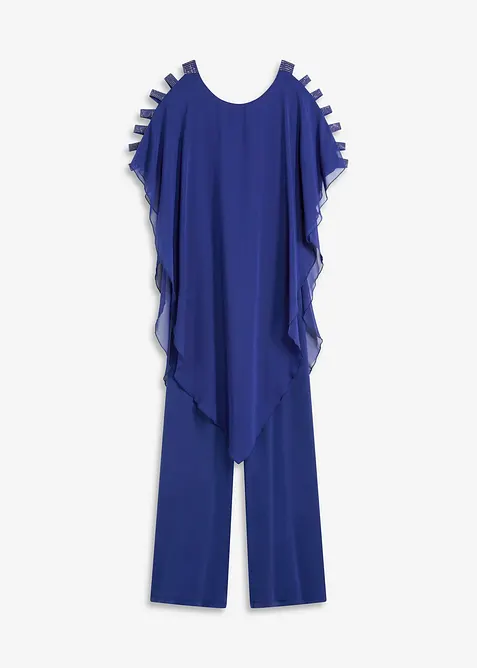 Jumpsuit med cape i lett chiffon, bonprix