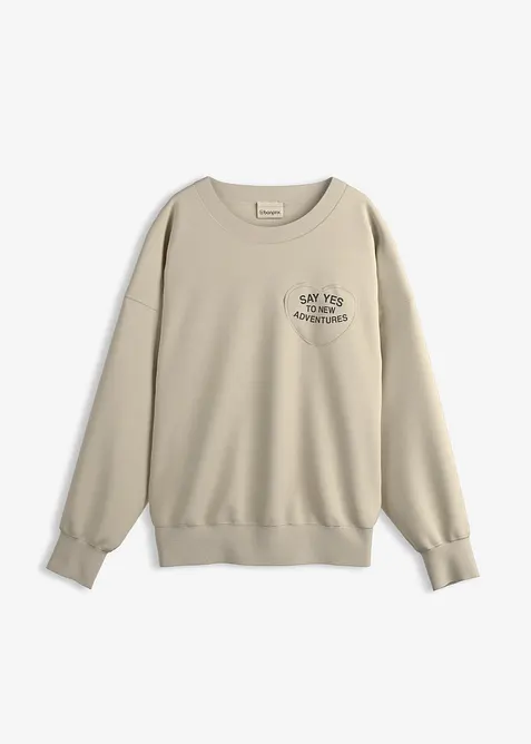 Oversized sweatshirt i myk bomullsmiks, bonprix