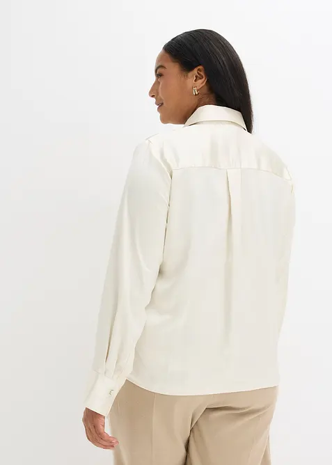 Skjorte i sateng med avtagbart slips (2-delt sett), bonprix