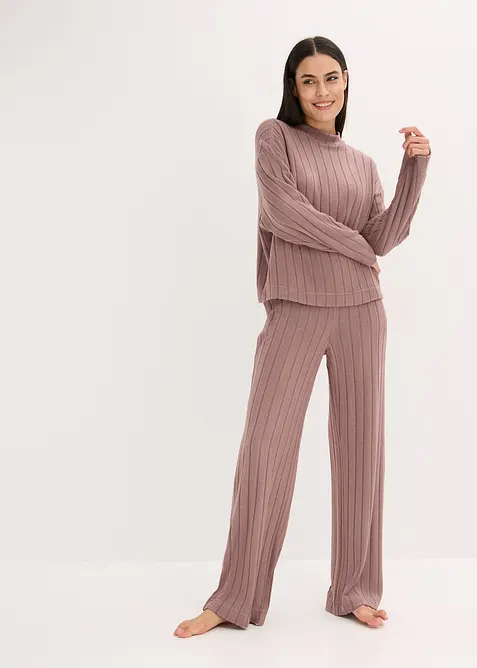 Loungewear-kosedress i mykt ribbemateriale, oversized, bonprix