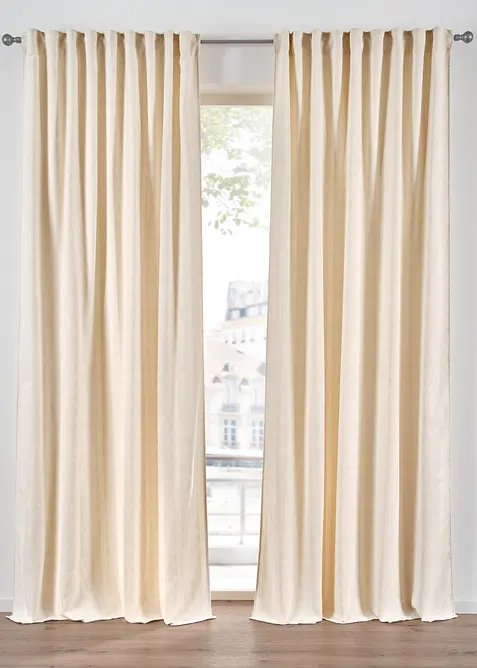 Ugjennomsiktig gardin i myk chenille (1-pack), bonprix