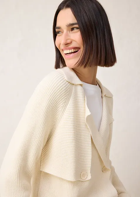 Cardigan med ull, bonprix