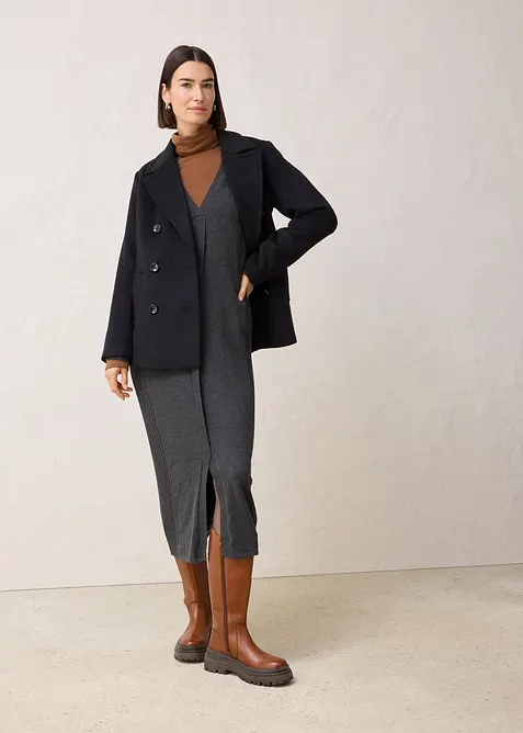 Strikket kjole med merinoull, bonprix